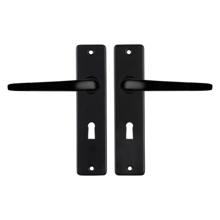 Starx Duim deurkruk op schild 180x41mm BB56 zwart