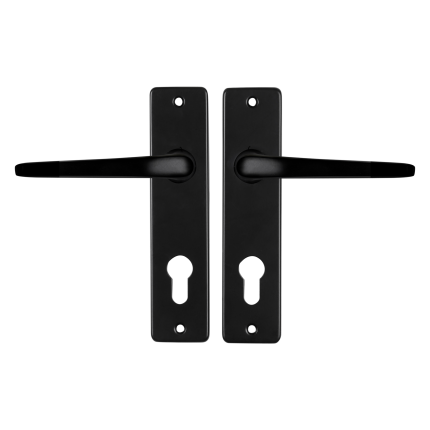 Starx Duim deurkruk op schild 180x41mm PC72 zwart