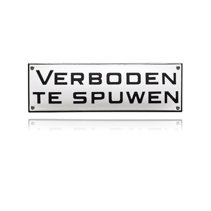 TR-13 emaille trein en tram bord 'Verboden te spuwen'