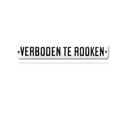TR-15 emaille trein en tram bord 'Verboden te rooken'