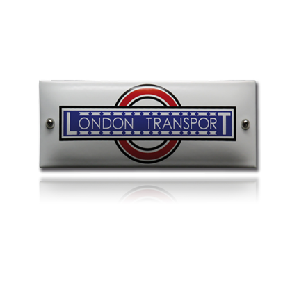 TR-32 emaille trein en tram bord 'London transport'