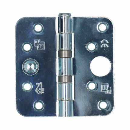 VEILIG Veiligheidsglijlagerscharnier 6512 ronde hoek 89x89mm zilver staal - set van 2