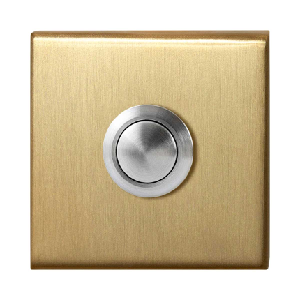 Voordeurbel GPF9827.02P4 vierkant 50x50x8 mm PVD mat messing