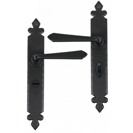 Wardlo deurkruk op schild 273x40mm WC57 smeedijzer zwart