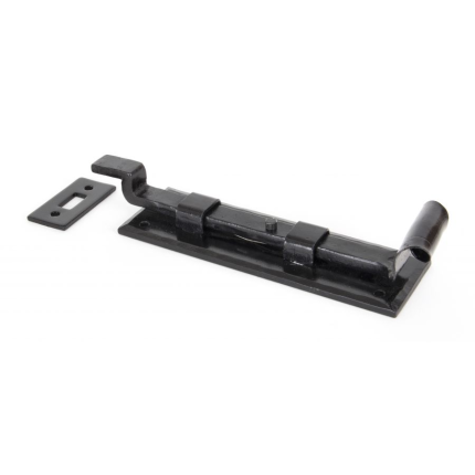 Wardlo deurschuif gebogen 158x52mm smeedijzer zwart