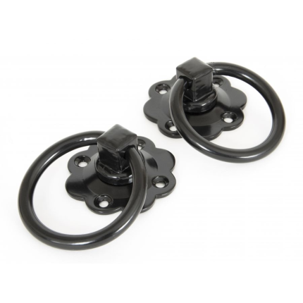 Wardlo luikring 67mm, op plaat 67mm smeedijzer zwart