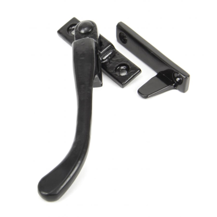 Wardlo raamsluiting links hendel 123mm met ventilatiestand smeedijzer zwart