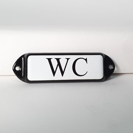 'WC' toilet bordje emaille model oor