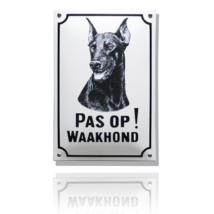 WH-04 emaille waakhondbord 'Dobermann'