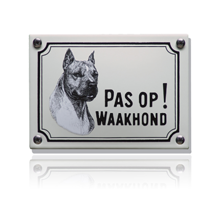 WHK-02 emaille waakhondbord 'American Stafford Terriër'