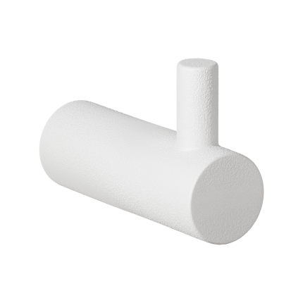 Witte jas/handdoekhaak, 40x14 mm