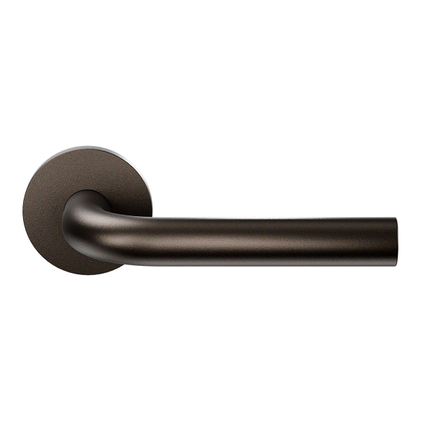 Deurkruk op rozet L-model 19mm Dark blend Rechtswijzend