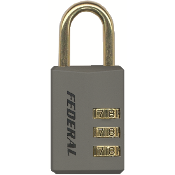 Federal 383 cijfercombinatie hangslot, grijs