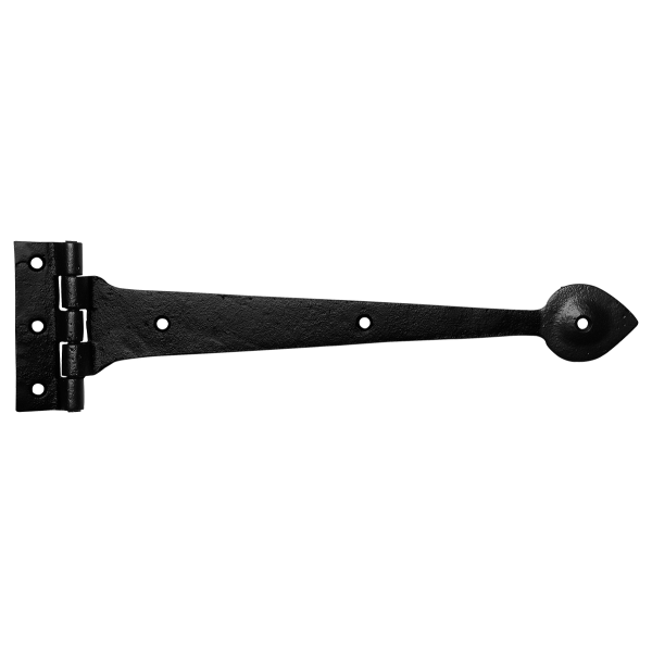 Heng met scharnier smeedijzer zwart, 457x105 mm
