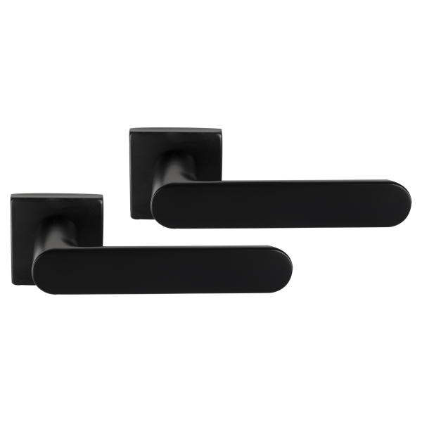 Differnz Eindhoven deurkruk op rozet vierkant 52x10mm Zwart