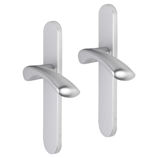 Impresso Oxford deurkruk op schild afgerond 225x41x10mm blind Aluminium