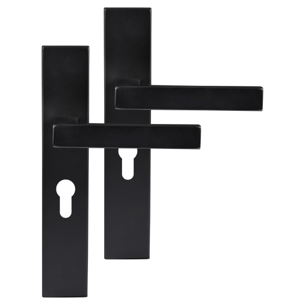Differnz Tilburg deurkruk op schild rechthoekig 225x41x10mm PC55 mm Zwart
