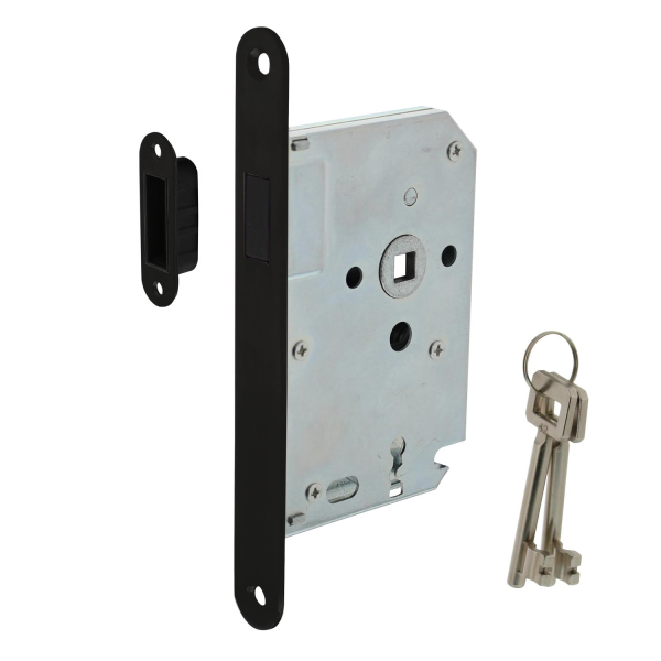 Intersteel magneet klavier D&N slot BB55, voorplaat afgerond zwart, doornmaat 50mm