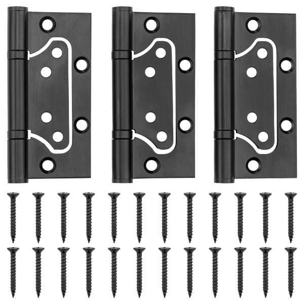 Freesvrije Scharnieren Zwart RVS - Set a 3 stuks - Kos Design - 100x38 mm