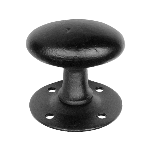 KP4064 knopkruk 63x39mm op rozet 60mm draaibaar smeedijzer