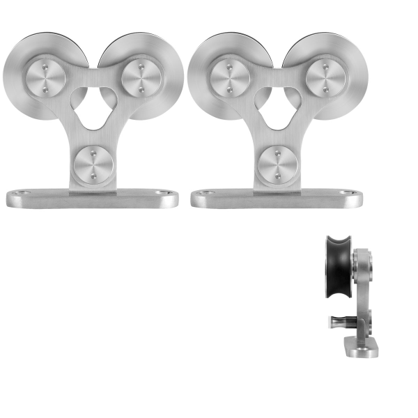 GPF0516.09 schuifdeurhanger set Twin RVS t.b.v. extra deur