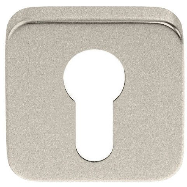 Luxuria Cilinderrozet vierkant recht, mat nikkel PVD, 50x50x8mm