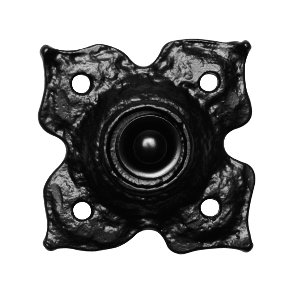 Ouderwetse deurbel KP1756 klaver 62 mm smeedijzer zwart