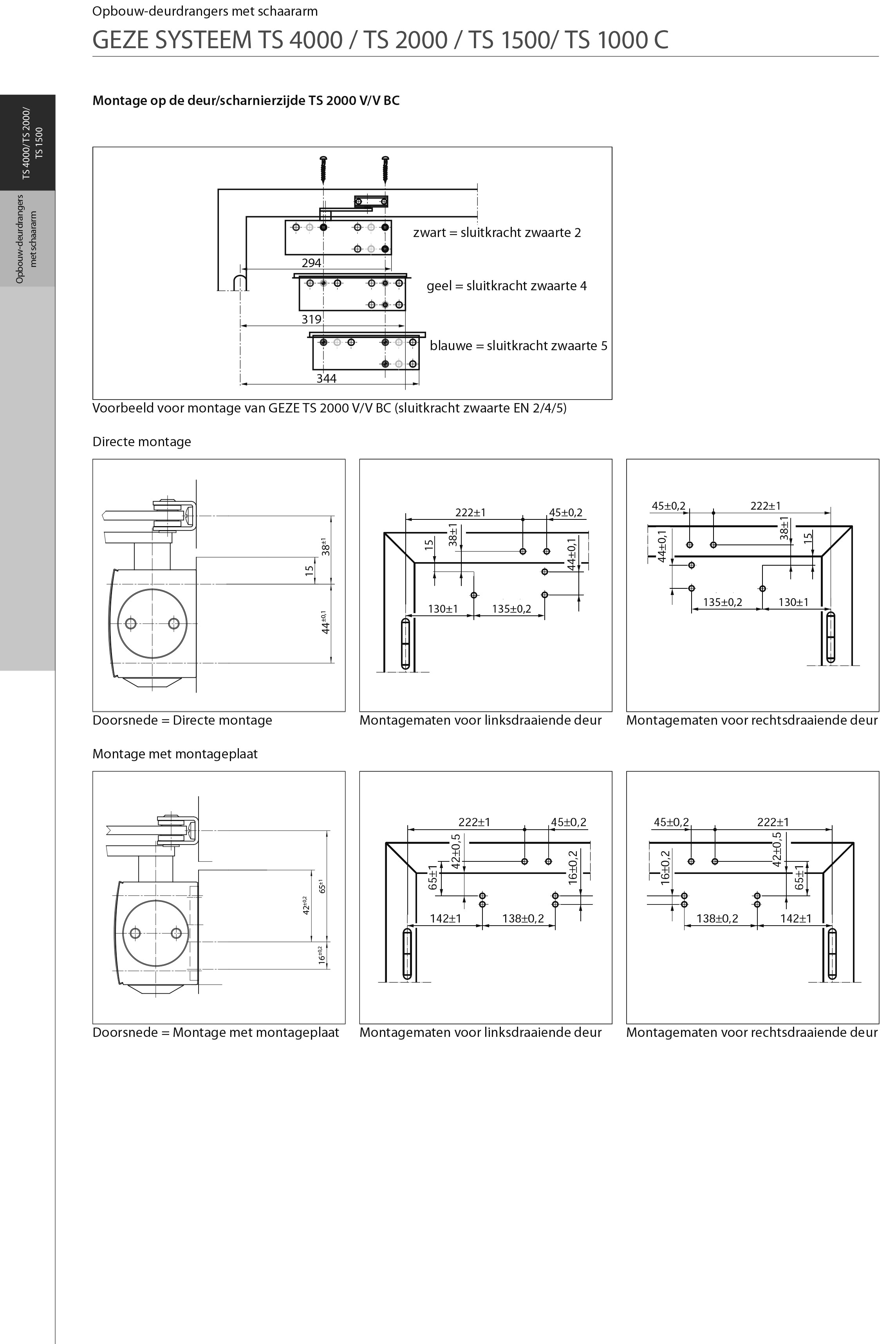 Honderd jaar Verstrooien Bijdrage Geze deurdranger TS 2000 V set - deurbeslagstore.be